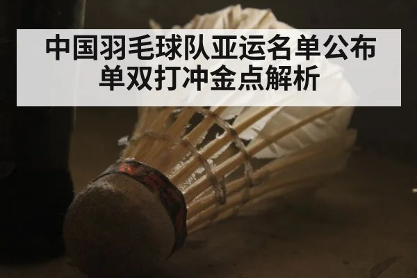 中国羽毛球队亚运名单公布 单双打冲金点解析